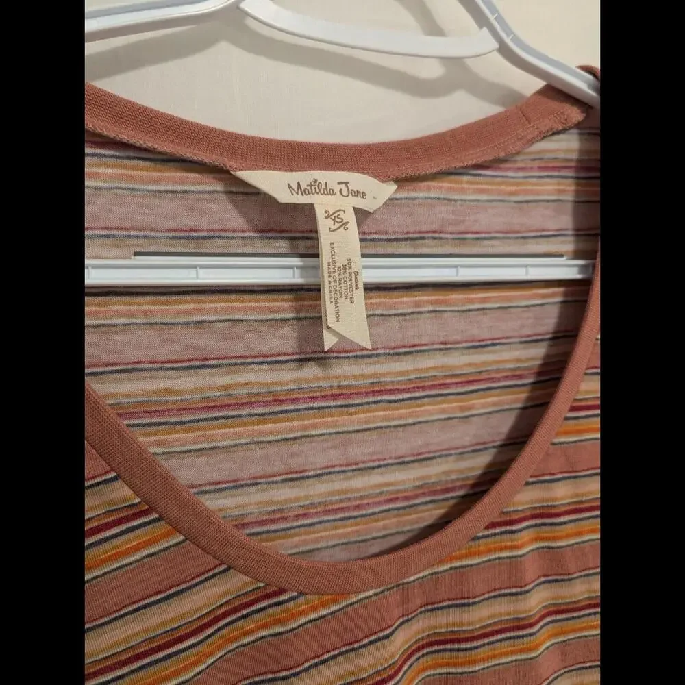 Matilda Jane Womens Heart to Heart On the Horizon Striped Top Shirt/XS - Picture 3 of 6